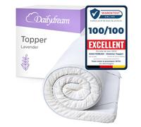 Dailydream Surmatelas 90x200 cm, Mousse à mémoire de Forme, 5 cm | Édition Lavande, surmatelas avec housse au léger parfum de lavande, lavable, base antidérapante et sangles élastiques.