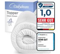 Dailydream surmatelas viscoélastique "Modèle M" avec effet mousse à mémoire de forme, 140x190x5cm, édition "Clean Ocean"