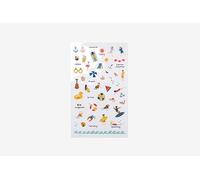 Dailylike Autocollants en PVC Daily Sticker Beach formes et motifs assortis 9 x 18,5 cm.