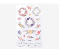 Dailylike Autocollants en PVC Daily Sticker Flower Wreath formes et motifs assortis 9 x 18,5 cm.