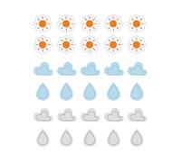 Dailylike Autocollants papier climatologie 01 en feuilles diam. 10mm. 4 feuilles