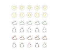 Dailylike Autocollants papier climatologie ligne 02 en feuilles diam. 10mm. 4 feuilles