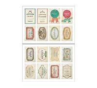 Dailylike Timbres papier Dailylike ADHÉSIFS label designs assortis 7 x 12 cm. 2 feuilles