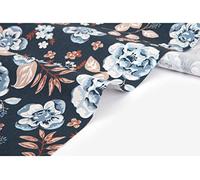 Dailylike Tissus coton, Bleu-Vintage/Fleur, 14m