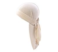 dailymall Velvet Durag pour Hommes avec Longue Queue Molle Durag - Beige, comme décrit