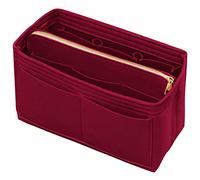DailyPlus Organiseur de sac à main avec fermeture éclair en feutre - Organiseur de sac à main avec porte-clés pour sac à main fourre-tout, rouge foncé, taille M