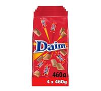 DAIM - 4 Sachets de 460g de Bonbons - Bonbons au Chocolat au Lait et Éclats de Caramel - Emballages individuels - Lot de 4x460g