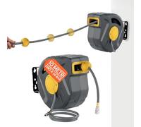 Daimann - Enrouleur de tuyau d'air comprimé de 10 m avec rembobinage automatique, tuyau pour compresseur d'air en PVC résistant, montage mural ou plafond, compact et flexible