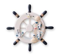 Daimay Décorations nautiques miniatures en résine - Mini gouvernail de bord de mer - Décor de paysage pour aquarium, terrariums et jardins miniatures - Blanc
