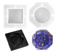 Daimay Lot de 2 moules en résine pour cendrier Ashtray en silicone Moule à arrosage en résine époxy, résine époxy, moule en forme de mouton carrée en résine