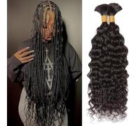 DaiMer Extension de Cheveux à Tresser 2 Paquets/Lot 100g 66 cm Onde Aquatique Mèches de Cheveux Humains en Vrac pour Tressage Sans Tresse 10A Cheveux Humains Vierges Brésiliens pour Tressages Boho