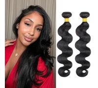 DaiMer Human Hair Bundles Body Wave Bundles Human Hair 22 24 Inch 12A Brazilian Hair Bundles Human Hair 100% Unprocessed Virgin 2 Bundles Human Hair Weave Bundles Human Hair Extensions Natural Color