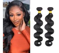 DaiMer Human Hair Bundles Body Wave Bundles Human Hair 26 28 Inch 2 Bundles Human Hair 12A Grade 100% Unprocessed Brazilian Virgin Hair Body Wave 2 Bundles Human Hair Extensions Natural Color