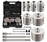 DAIMIT Kit de Trépan à Béton 20 Pièces avec 3 Mèches et Mandrin SDS Plus & Max, Ensemble de Trépans pour Perçage de Murs en Béton, Ciment, Briques et Pierre, Tailles du Kit 30 40 50 68 82 100 110 mm