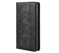 DAINA Housse Folio en Cuir pour Realme Narzo 50 5G / Oppo A77 5G Coque, Premium PU/TPU Flip Étui Portefeuille avec Fentes pour Cartes, Pochette Protector Etui Case Cover - Noir