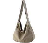 DAINAOTM Sac fourre-tout en toile décontracté pour femme et homme, grand sac à main, sac à bandoulière pour voyage, travail, 1 gris clair, Large
