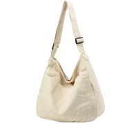 DAINAOTM Sac fourre-tout en toile décontracté pour femme et homme, grand sac à main, sac à bandoulière pour voyage, travail, 1-B Beige, Large