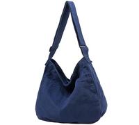 DAINAOTM Sac fourre-tout en toile décontracté pour femme et homme, grand sac à main, sac à bandoulière pour voyage, travail, 1-bleu marine., Large