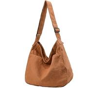 DAINAOTM Sac fourre-tout en toile décontracté pour femme et homme, grand sac à main, sac à bandoulière pour voyage, travail, 1-Marron, Large