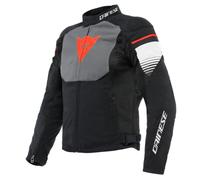 Dainese - Air Fast Tex Jacket, Veste De Moto D'Été, Tissu Quickdry, Protections Souples Aux Épaules Et Aux Coudes, Veste Moto Pour Hommes, Noir/Gris/Blanc, 62