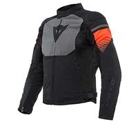 Dainese - Air Fast Tex Jacket, Veste De Moto D'Été, Tissu Quickdry, Protections Souples Aux Épaules Et Aux Coudes, Veste Moto Pour Hommes, Noir/Gris/Rouge Fluo, 44