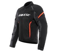 DAINESE - Air Frame 3 Tex Jacket, Veste de Moto d'été en Tissu avec Doublure Coupe-Vent, Noir/Rouge-Fluo, 56