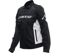 Dainese - Air Frame 3 Tex Jacket Wmn, Veste de Moto d'été en Tissu avec Doublure Coupe-Vent, Femme, Black/White/White, 46