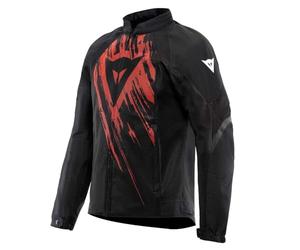 Dainese - Air Graphics Tex Jacket, Veste de Moto Été, Ventilée et Légère, avec Protections Douces sur les Epaules et les Coudes, Homme, Noir/Rouge Tarmac, 46