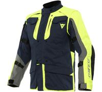 Dainese Alligator Tex Veste textile de moto, bleu foncé/jaune, Taille 48