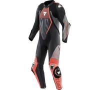 DAINESE AUDAX D-ZIP 1-Teiler Lederkombi perf. schwarz-fluo rot-antrazit 46