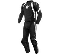 Dainese Avro 4 Combinaison moto 2 pièces en cuir, Noir/Blanc, Taille 128