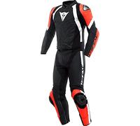 Dainese Avro 4 Combinaison moto 2 pièces en cuir, schwarz/rot/weiß, 50