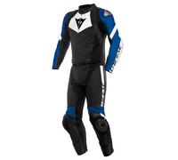 Dainese Avro 4 Combinaison moto 2 pièces en cuir, schwarz/weiß/blau, 50