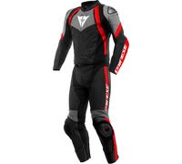 Dainese Avro 4, costume en cuir 2pcs. 44 Noir/Gris/Rouge Noir/Gris/Rouge