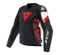Dainese AVRO 5 Veste En Cuir Moto Noir Rouge Blanc