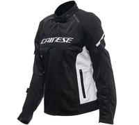 DAINESE - Air Frame 3 Tex Jacket Wmn, Veste de Moto d'été en Tissu avec Doublure Coupe-Vent, Femme, Black/White/White, 42
