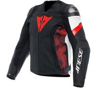 Blouson Pelle Homme Dainese AVRO 5 Black/Red-Lava/White