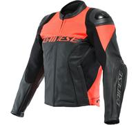 Dainese Racing 4, veste en cuir perforée 54 Noir/Rouge Néon Noir/Rouge Néon