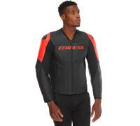 Veste de moto Cuir Homme Dainese RACING 5 Perforé Black/Black/Red-Fluo