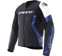 Veste de moto Cuir Homme Dainese Racing 5 White/Blue/Black