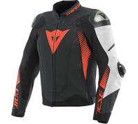 Dainese Super Speed 4, veste en cuir perforée 62 Noir Mat/Blanc/Rouge Néon Noir Mat/Blanc/Rouge Néon