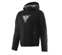 DAINESE - Bovisa Safety Hoodie Full Zip, Sweatshirt avec Fermeture éclair et Capuche, Doublure intérieure en Polaire, Homme, Noir/Blanc, 46