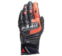 Dainese - Carbon 4 Short Gloves, Gants Courts de Moto en Cuir avec Protège-joints en Carbone, Homme, Black/Fluo-Red, XXL