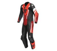 Dainese Combi Misano 3 D-Air Perf. 1 pièce en cuir Air Bag Combi, noir/rouge/fluo, taille 58