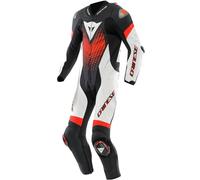 DAINESE Combinaisons Laguna Seca 6 Perf 1 PC Black / White / Red Fluo 62