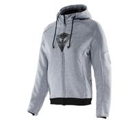 DAINESE - Daemon-X Safety Hoodie Full Zip Wmn, Sweatshirt avec Fermeture éclair et Capuche, Doublure intérieure en Polaire, Femme, Gris-Mélange, 44