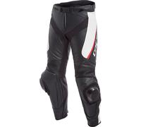 Dainese Delta 3 Pantalon en cuir de moto, Noir/Blanc, Taille Long 122