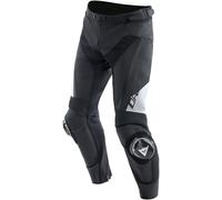 Dainese Delta 4 Pantalon en cuir de moto, Noir/Blanc, Taille 50