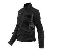 Dainese - Desert Lady Tex Jacket, Veste De Moto D'Été, Tissu Technique Léger, Protections Des Épaules Et Des Coudes, Veste Moto Pour Femmes, Noir/Noir/Ebène, 48