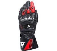 Dainese Druid 4 Gants en Cuir Noir / Rouge Lave / Blanc